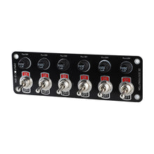 Load image into Gallery viewer, 3 Gang/6 Gang Toggle Switch Panel On/Off Rocker Toggle Switch with 10A Fuse Racing Cars RV Camper Marine Boat Yacht 12V/24V
