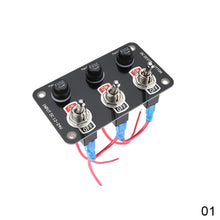 Load image into Gallery viewer, 3 Gang/6 Gang Toggle Switch Panel On/Off Rocker Toggle Switch with 10A Fuse Racing Cars RV Camper Marine Boat Yacht 12V/24V
