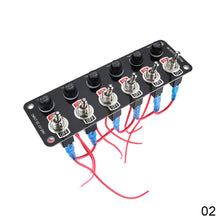 Load image into Gallery viewer, 3 Gang/6 Gang Toggle Switch Panel On/Off Rocker Toggle Switch with 10A Fuse Racing Cars RV Camper Marine Boat Yacht 12V/24V
