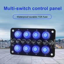 Load image into Gallery viewer, 8 Gang Rocker Switch Panel Car Replaceable Fuse Holder ON/Off Pre-Wired for Automotive Car Truck Marine Boat RV Auto Accessories
