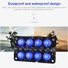 Load image into Gallery viewer, 8 Gang Rocker Switch Panel Car Replaceable Fuse Holder ON/Off Pre-Wired for Automotive Car Truck Marine Boat RV Auto Accessories

