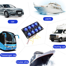 Load image into Gallery viewer, 8 Gang Rocker Switch Panel Car Replaceable Fuse Holder ON/Off Pre-Wired for Automotive Car Truck Marine Boat RV Auto Accessories
