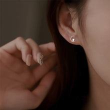 Load image into Gallery viewer, Asymmetric Star Earrings Temperamental Silver Star Half-circle Hollow Ear Studs Stylish Earrings Jewelry for Women
