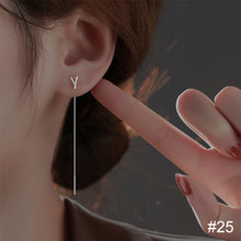 Load image into Gallery viewer, Fashion Letter Earrings Simple Silver Letter Earrings Tassel Earrings Jewelry Accessories for Women
