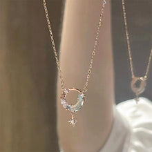 Load image into Gallery viewer, Blue Star Moon Necklace Fashion Temperamental Star Moon Collarbone Chain Necklace Women Jewelry Accessory

