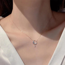 Load image into Gallery viewer, Blue Star Moon Necklace Fashion Temperamental Star Moon Collarbone Chain Necklace Women Jewelry Accessory
