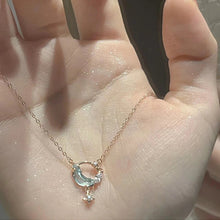Load image into Gallery viewer, Blue Star Moon Necklace Fashion Temperamental Star Moon Collarbone Chain Necklace Women Jewelry Accessory
