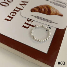 Load image into Gallery viewer, Hollow Woven Ring Beaded Ring Fashion Niche Opening Adjustable Ring Silver Alloy Ring Jewelry Accessory
