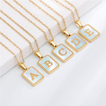 Load image into Gallery viewer, Stainless Steel Square Letter Necklace Fashion Creative Titanium Steel Letter Pendant Necklace Women Jewelry Accessory
