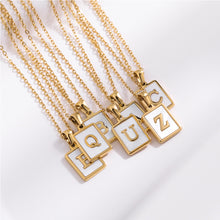 Load image into Gallery viewer, Stainless Steel Square Letter Necklace Fashion Creative Titanium Steel Letter Pendant Necklace Women Jewelry Accessory
