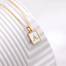 Load image into Gallery viewer, Stainless Steel Square Letter Necklace Fashion Creative Titanium Steel Letter Pendant Necklace Women Jewelry Accessory
