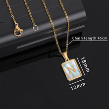 Load image into Gallery viewer, Stainless Steel Square Letter Necklace Fashion Creative Titanium Steel Letter Pendant Necklace Women Jewelry Accessory
