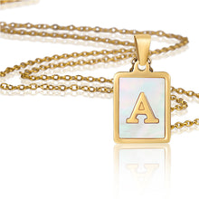 Load image into Gallery viewer, Stainless Steel Square Letter Necklace Fashion Creative Titanium Steel Letter Pendant Necklace Women Jewelry Accessory
