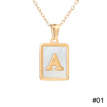 Load image into Gallery viewer, Stainless Steel Square Letter Necklace Fashion Creative Titanium Steel Letter Pendant Necklace Women Jewelry Accessory
