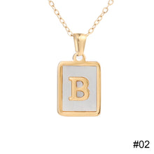 Load image into Gallery viewer, Stainless Steel Square Letter Necklace Fashion Creative Titanium Steel Letter Pendant Necklace Women Jewelry Accessory

