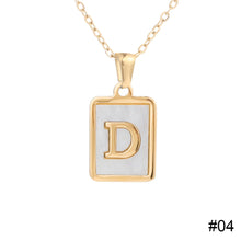 Load image into Gallery viewer, Stainless Steel Square Letter Necklace Fashion Creative Titanium Steel Letter Pendant Necklace Women Jewelry Accessory
