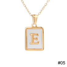 Load image into Gallery viewer, Stainless Steel Square Letter Necklace Fashion Creative Titanium Steel Letter Pendant Necklace Women Jewelry Accessory
