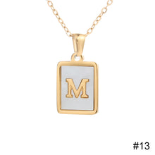 Load image into Gallery viewer, Stainless Steel Square Letter Necklace Fashion Creative Titanium Steel Letter Pendant Necklace Women Jewelry Accessory
