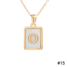 Load image into Gallery viewer, Stainless Steel Square Letter Necklace Fashion Creative Titanium Steel Letter Pendant Necklace Women Jewelry Accessory
