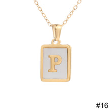 Load image into Gallery viewer, Stainless Steel Square Letter Necklace Fashion Creative Titanium Steel Letter Pendant Necklace Women Jewelry Accessory
