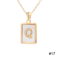 Load image into Gallery viewer, Stainless Steel Square Letter Necklace Fashion Creative Titanium Steel Letter Pendant Necklace Women Jewelry Accessory
