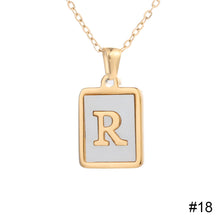 Load image into Gallery viewer, Stainless Steel Square Letter Necklace Fashion Creative Titanium Steel Letter Pendant Necklace Women Jewelry Accessory
