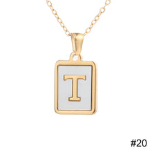 Load image into Gallery viewer, Stainless Steel Square Letter Necklace Fashion Creative Titanium Steel Letter Pendant Necklace Women Jewelry Accessory
