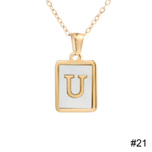 Load image into Gallery viewer, Stainless Steel Square Letter Necklace Fashion Creative Titanium Steel Letter Pendant Necklace Women Jewelry Accessory
