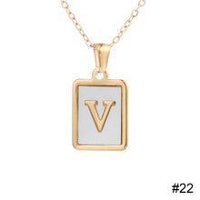 Load image into Gallery viewer, Stainless Steel Square Letter Necklace Fashion Creative Titanium Steel Letter Pendant Necklace Women Jewelry Accessory
