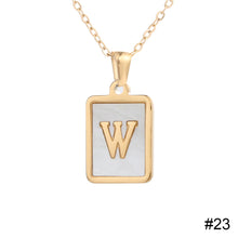 Load image into Gallery viewer, Stainless Steel Square Letter Necklace Fashion Creative Titanium Steel Letter Pendant Necklace Women Jewelry Accessory
