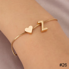 Load image into Gallery viewer, Simple Fashion Love Letter Bracelet Retro Adjustable Alloy Letter Bracelet Women Hand Jewelry Accessory
