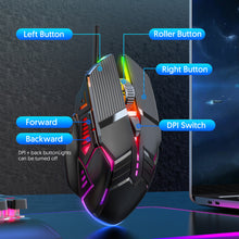 Load image into Gallery viewer, Ergonomic Wired Gaming Mouse USB Computer Mouse Gaming RGB Mause Gamer Mouse 6 Button LED Silent Mice for PC Laptop

