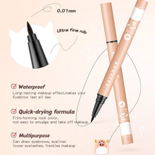 Load image into Gallery viewer, 3 In 1 Waterproof Liquid Eyebrow Pencil Long Lasting for Eyebrows Ultra Fine Brown Eyeliner Pen Women Makeup Cosmetics
