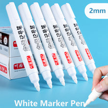 Load image into Gallery viewer, 2mm White Marker Pen Creative Ink Gel Pen Oily Waterproof Highlight Pens for Student Drawing Painting Graffiti Art Writing Stationery Supplies
