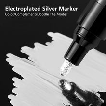 Load image into Gallery viewer, 1Pcs 0.7/1/3mm Electroplating Chrome Mirror Marker Silver Liquid Hand-repair Chrome-plated Metal Waterproof Pen Craftwork Paint Pen for Cards Posters Rock Mugs
