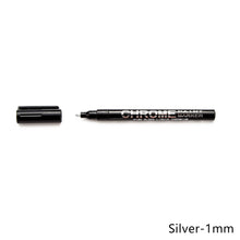Load image into Gallery viewer, 1Pcs 0.7/1/3mm Electroplating Chrome Mirror Marker Silver Liquid Hand-repair Chrome-plated Metal Waterproof Pen Craftwork Paint Pen for Cards Posters Rock Mugs
