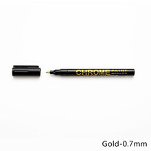 Load image into Gallery viewer, 1Pcs 0.7/1/3mm Electroplating Chrome Mirror Marker Silver Liquid Hand-repair Chrome-plated Metal Waterproof Pen Craftwork Paint Pen for Cards Posters Rock Mugs
