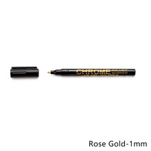 Load image into Gallery viewer, 1Pcs 0.7/1/3mm Electroplating Chrome Mirror Marker Silver Liquid Hand-repair Chrome-plated Metal Waterproof Pen Craftwork Paint Pen for Cards Posters Rock Mugs
