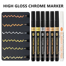 Load image into Gallery viewer, 0.7mm Electroplating Chrome Mirror Silver Marker Liquid Hand-repair Chrome-plated Metal Waterproof Pen Craftwork Paint Pen for Cards Posters Rock Mugs
