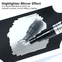 Load image into Gallery viewer, 0.7mm Electroplating Chrome Mirror Silver Marker Liquid Hand-repair Chrome-plated Metal Waterproof Pen Craftwork Paint Pen for Cards Posters Rock Mugs
