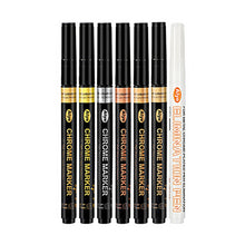 Load image into Gallery viewer, 0.7mm Electroplating Chrome Mirror Silver Marker Liquid Hand-repair Chrome-plated Metal Waterproof Pen Craftwork Paint Pen for Cards Posters Rock Mugs
