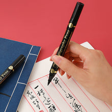 Load image into Gallery viewer, 3 pcs/lot Double head Hand Lettering Pens Black Ink Calligraphy Brush Pens Set Chinese Words Learning Stationery for Beginners Art Supplies
