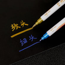Load image into Gallery viewer, 10 Colors Double Head Fine Point Brush Metallic Marker Pens Calligraphy Brush Pens Set for Painting Drawing Art Learning Stationery
