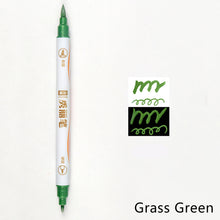 Load image into Gallery viewer, 10 Colors Double Head Fine Point Brush Metallic Marker Pens Calligraphy Brush Pens Set for Painting Drawing Art Learning Stationery
