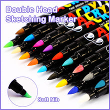 Load image into Gallery viewer, 36 Colors Sketching Marker Set Double Head Acrylic Paint Pens Dual Brush Set for Calligraphy Painting Drawing DIY Graffiti Art Supplies
