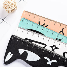 Load image into Gallery viewer, 15cm Cute Kawaii Black Cat Kitten Straight Ruler Kitten Wooden Ruler for Student Drawing Measuring Office Ruler Stationery School Supplies
