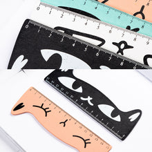 Load image into Gallery viewer, 15cm Cute Kawaii Black Cat Kitten Straight Ruler Kitten Wooden Ruler for Student Drawing Measuring Office Ruler Stationery School Supplies
