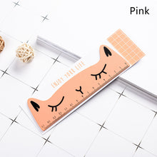 Load image into Gallery viewer, 15cm Cute Kawaii Black Cat Kitten Straight Ruler Kitten Wooden Ruler for Student Drawing Measuring Office Ruler Stationery School Supplies
