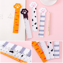Load image into Gallery viewer, 15cm Cute Kawaii Kitty Paw Cat Straight Ruler Wooden Ruler for Student Drawing Measuring Office Stationery School Supplies
