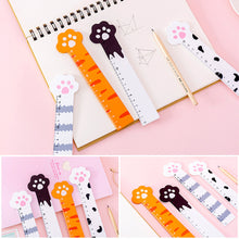 Load image into Gallery viewer, 15cm Cute Kawaii Kitty Paw Cat Straight Ruler Wooden Ruler for Student Drawing Measuring Office Stationery School Supplies
